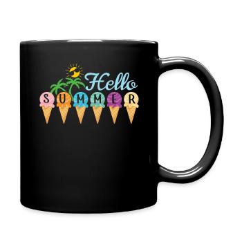 Sun Beach 2022 Tropical Cream Ice Hello Summer - Tasse einfarbig - Schwarz - Rechts