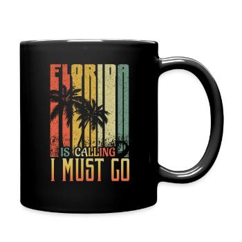 Florida Calls Vacation 2022 Tropical Hello Summer - Tasse einfarbig - Schwarz - Rechts