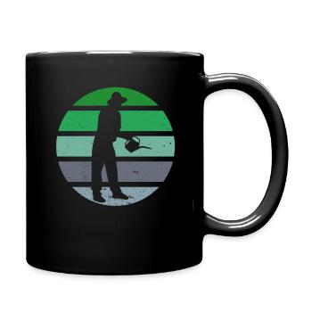 Vintage Watering Plant Gardener Gardening Garden - Full Colour Mug - black - Right