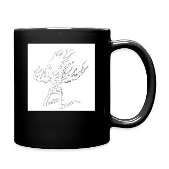 Mann in flammen - Tasse einfarbig - Schwarz - Rechts