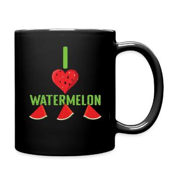 Plage 2022 Tropical Love Pastèque Été - Mug uni - noir - Droite