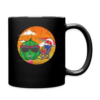 Mignonne plage de pastèque 2022 Tropical Hello Summer - Mug uni - noir - Droite