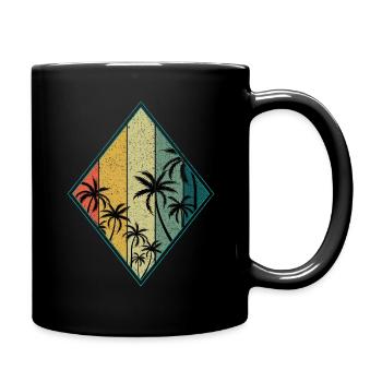 Retro Palm Tree Beach 2022 Tropical Hello Summer - Tasse einfarbig - Schwarz - Rechts