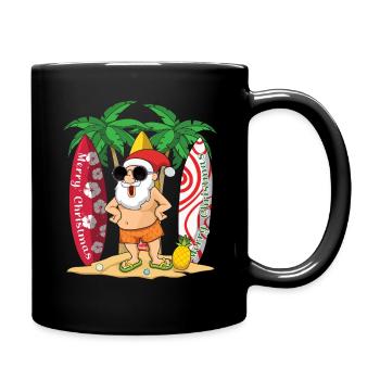 Island Beach Christmas Laugh Santa Summer 2022 - Tasse einfarbig - Schwarz - Rechts