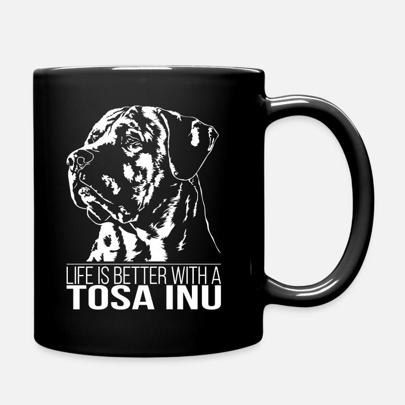 TOSA INU life is better Hundespruch Hunde - Tasse einfarbig - Schwarz