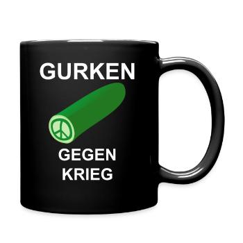 Gurken gegen Krieg - Tasse einfarbig - Schwarz - Rechts