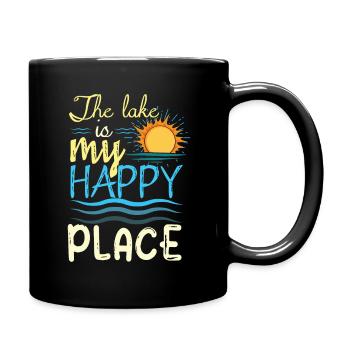 Lake My Happy Boat Kayak Pontoon Boating Summer - Tasse einfarbig - Schwarz - Rechts