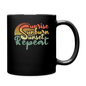 Retro Vintage Sun Beach 2022 Tropical Hello Summer - Tasse einfarbig - Schwarz - Rechts