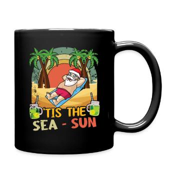 Island Beach Christmas Santa Sun Sea Summer 2022 - Tasse einfarbig - Schwarz - Rechts