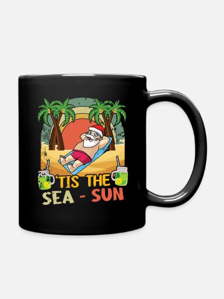 Island Beach Christmas Santa Sun Sea Summer 2022 - Tasse einfarbig - Schwarz