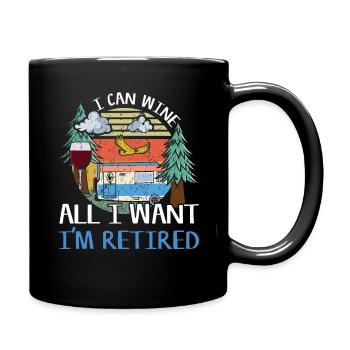 Vintage Wine Adventure Vacation Glamp Go Camping - Full Colour Mug - black - Right