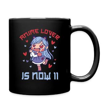 Anime Lover Age 11 Year Old Birth Born Otaku Anime - Full Colour Mug - black - Right