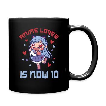 Anime Lover Age 10 Year Old Birth Born Otaku Anime - Full Colour Mug - black - Right