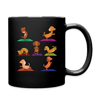 Zen Namaste Animal Meditation Dachshund Yoga - Tasse einfarbig - Schwarz - Rechts