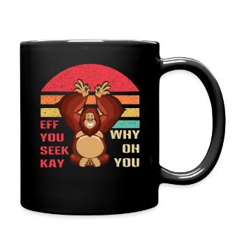 Rétro Namaste Animal Méditation Mignon Singe Yoga - Mug uni - noir - Droite