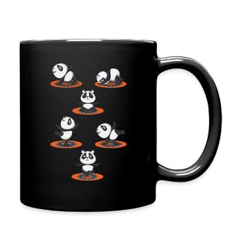 Zen Namaste Animal Meditation Cute Panda Yoga - Full Colour Mug - black - Right