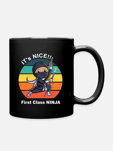 First Class Ninja - Full Colour Mug - black