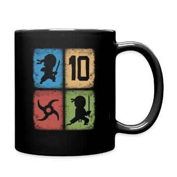 Ninjas 10. Geburtstag Kinder 10 Jahre alt Ninja - Tasse einfarbig - Schwarz - Rechts