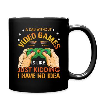 Retro Video Game Lover Gamer A Day Without Gaming - Full Colour Mug - black - Right