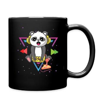 Gaming Panda Bear Playing Video Game Lover Gaming - Full Colour Mug - black - Right