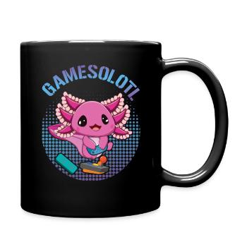 Fish Axolotl Games A Lot Video Game Lover Gaming - Full Colour Mug - black - Right