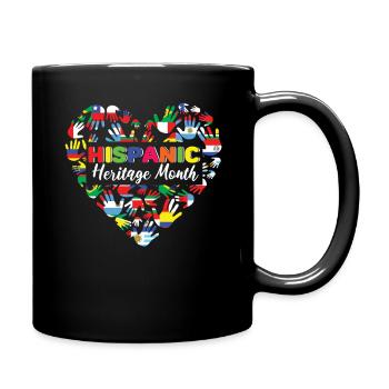 Hands Love Flags Hispanic Heritage Month - Full Colour Mug - black - Right