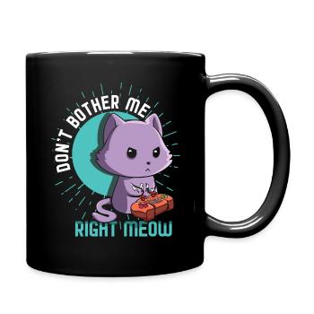 Meow Kawaii Cat Playing Video Game Lover Gaming - Full Colour Mug - black - Right