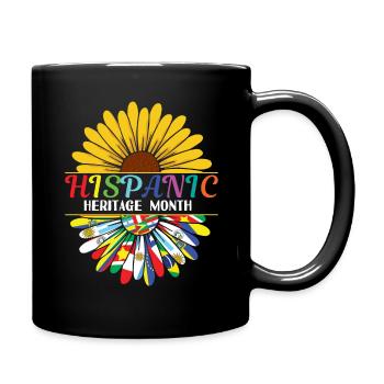 Sunflower Flower Flags Hispanic Heritage Month - Full Colour Mug - black - Right