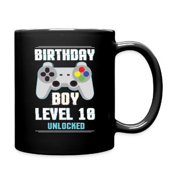 Gamer Boy Video Game Lover Age 10 Level Unlocked - Tasse einfarbig - Schwarz - Rechts