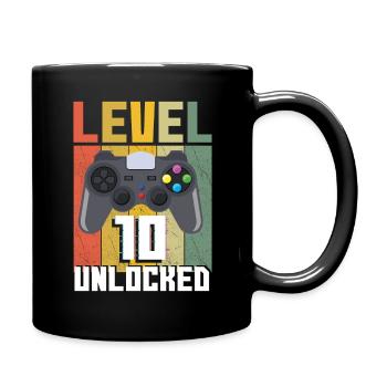 Vintage Gamer Video Game Lover Age 10 Unlocked - Tasse einfarbig - Schwarz - Rechts