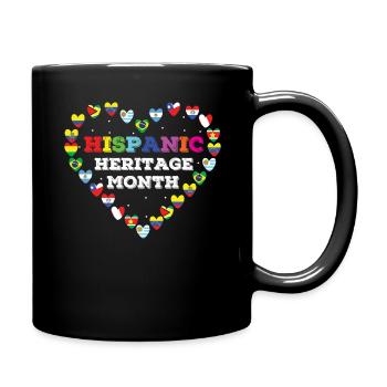 Love Race Flag Hearts Mois du patrimoine hispanique - Mug uni - noir - Droite