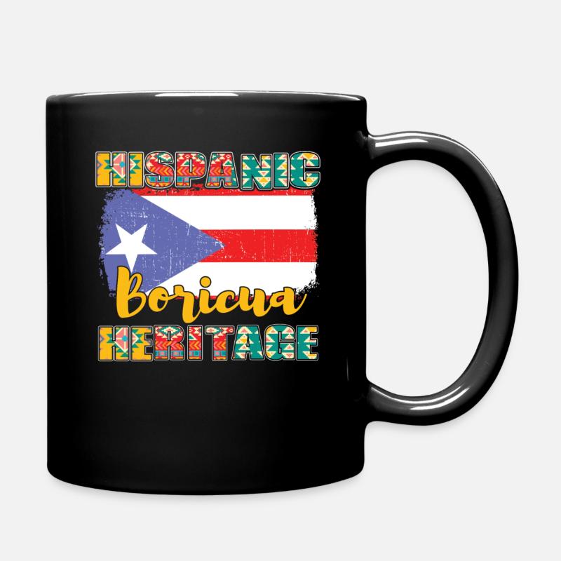 Mois du patrimoine hispanique hispanique portoricain - Mug uni - noir