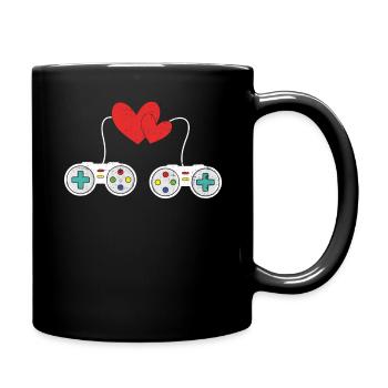 Love Controller Play Video Game Lover Gamer Gaming - Tasse einfarbig - Schwarz - Rechts