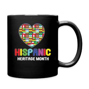 Hearts Love Flags Mois du patrimoine hispanique - Mug uni - noir - Droite