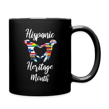 Drapeaux Hand Heart Mois du patrimoine hispanique - Mug uni - noir - Droite