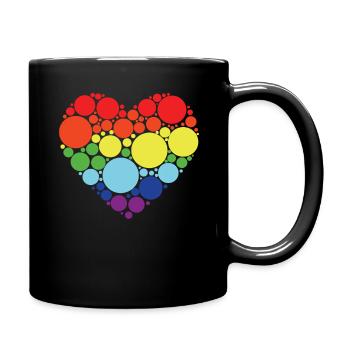 Art Pattern Heart Colorful International Dot Day - Full Colour Mug - black - Right