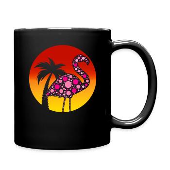 Cute Flamingo Art Colorful International Dot Day - Full Colour Mug - black - Right