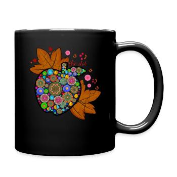 Apple Fruit Art Colorful International Dot Day - Full Colour Mug - black - Right