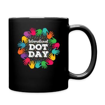 Hands Unity Pattern Colorful International Dot Day - Full Colour Mug - black - Right