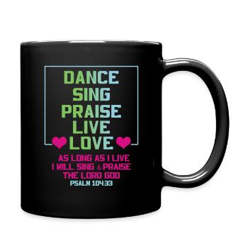 Chantez la louange Vivez l’amour Jésus Pasteur chrétien - Mug uni - noir - Droite