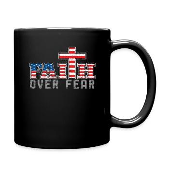 Lord God Faith Over Fear Christian Jesus - Tasse einfarbig - Schwarz - Rechts