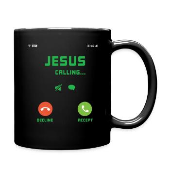 Jesus Calling Accept Lord God Christian Love Jesus - Full Colour Mug - black - Right