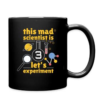 Age 3 Year Old Born Birth Science Scientist - Tasse einfarbig - Schwarz - Rechts