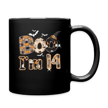 Halloween Pattern Ghost Creatures Birth Age 14 - Full Colour Mug - black - Right