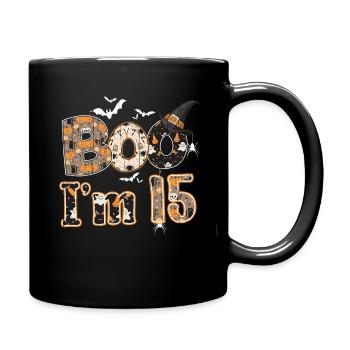 Halloween Pattern Ghost Creatures Birth Age 15 - Full Colour Mug - black - Right