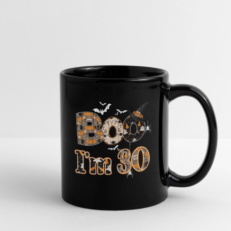 Halloween Pattern Ghost Creatures Birth Age 30 Full Colour Mug