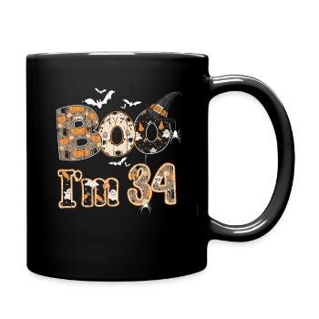 Halloween Pattern Ghost Creatures Birth Age 34 - Full Colour Mug - black - Right