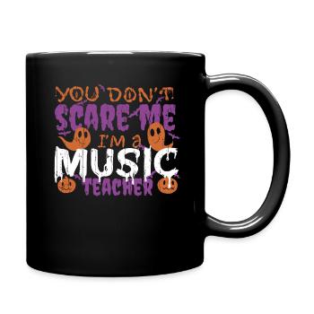 Ghost Pumpkin Music Teacher Halloween - Full Colour Mug - black - Right