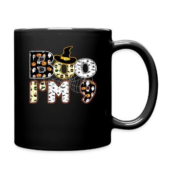 Halloween Pattern Spider Creatures Birth Age 9 - Full Colour Mug - black - Right