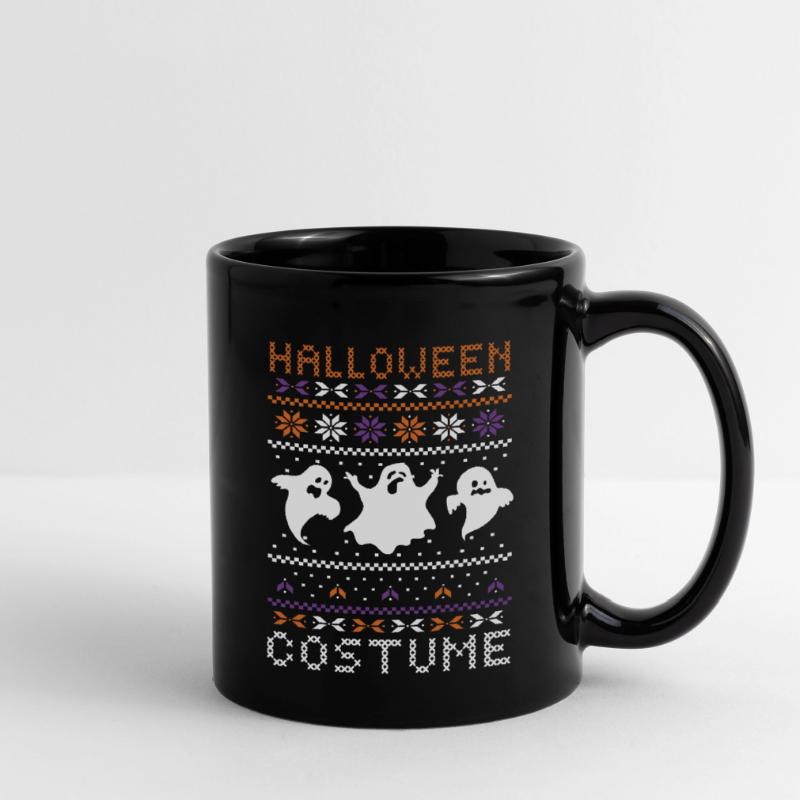 Stitch Pattern Ghost Creatures Scary Halloween Full Colour Mug